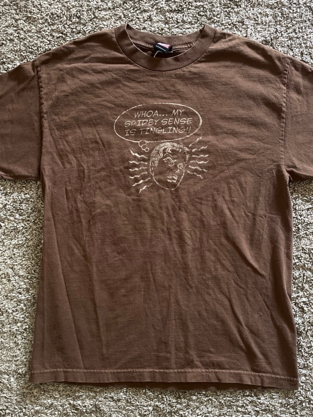 MAD Engine Brown Graphic Tee with 'Spidey Sense' Print